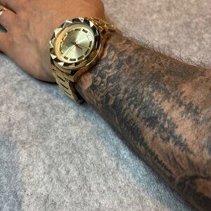 ✨ NWOT - Karl Lagerfeld Karl7 Yellow Gold-Tone 44mm Men’s Watch (Model KL1019) ✨